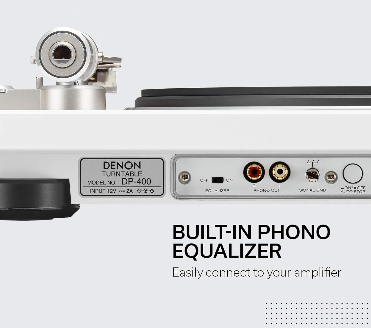 Belt-Drive Turntable with S-Shaped Tonearm, Multi-Speed 33/45/78 RPM