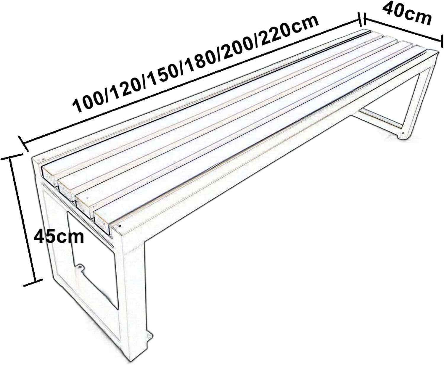 100cm Weatherproof Garden Bench Outdoor Patio Park Seat