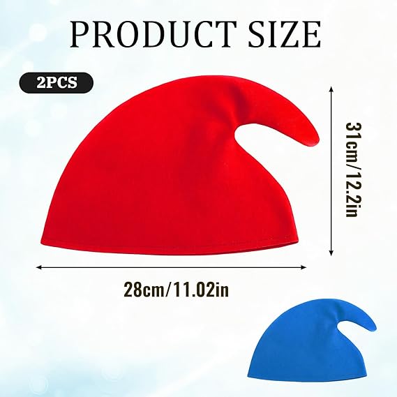 2 Pack Christmas Gnome Hats Santa Costume Party Cosplay Accessories