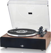 Bluetooth Vinyl Record Player Turntable with Built-In Speakers 2-Speed