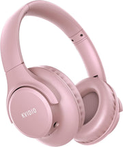 Pink Bluetooth Over Ear Headphones 65H Playtime Foldable Deep Bass