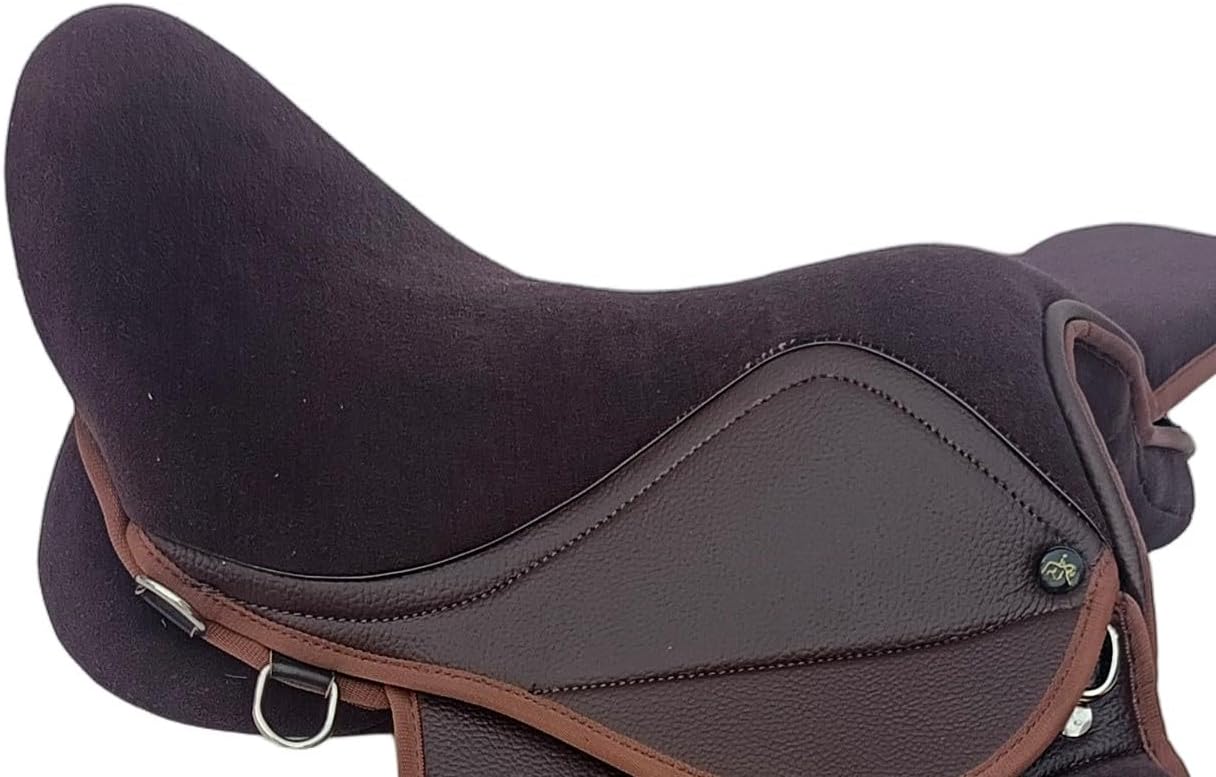 Synthetic GP Horse Saddle 15 Inch Wide Fit Black Brown Suede Seat