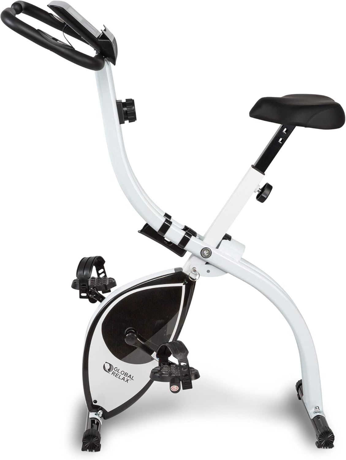 Foldable Exercise Bike Indoor Cycling Cardio Trainer w/ LCD Monitor