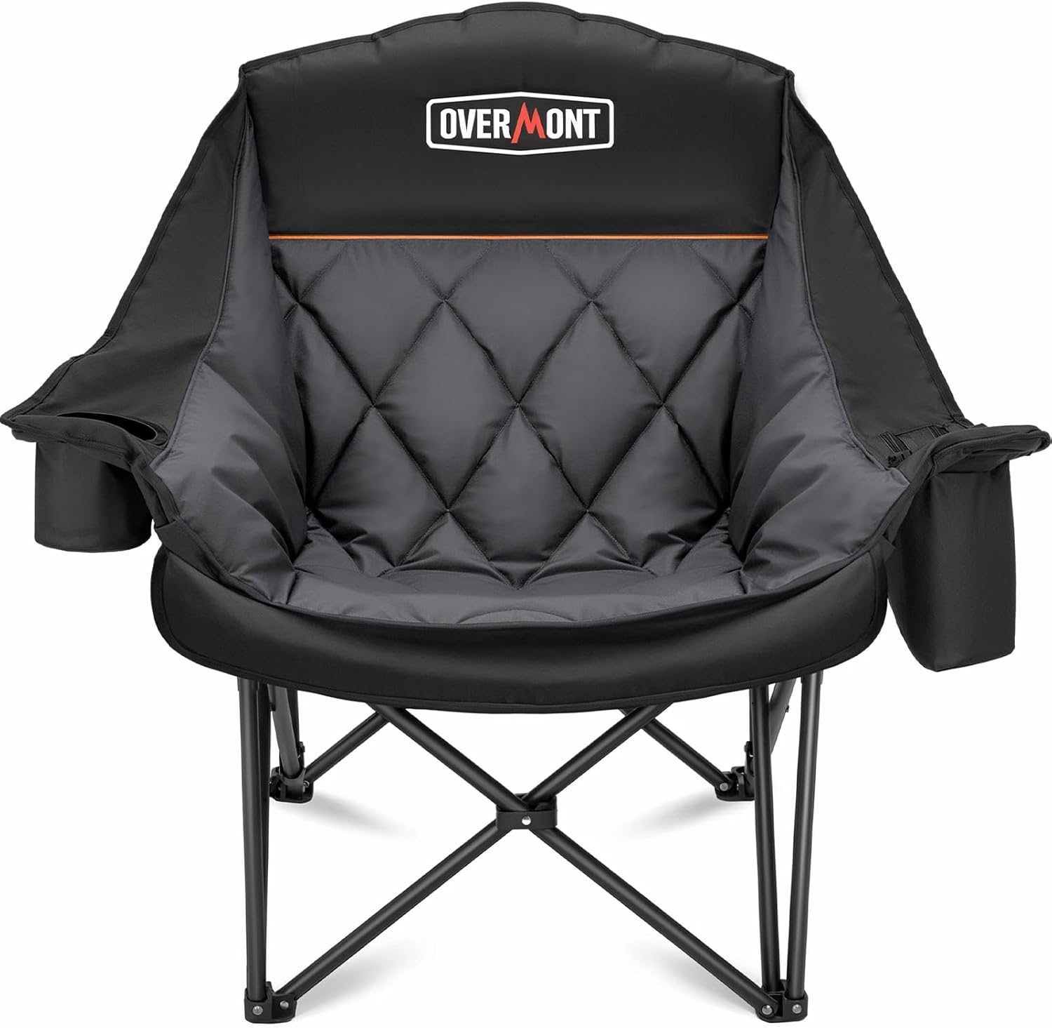 Oversized XL Camping Chair 450lb Padded Black Fold