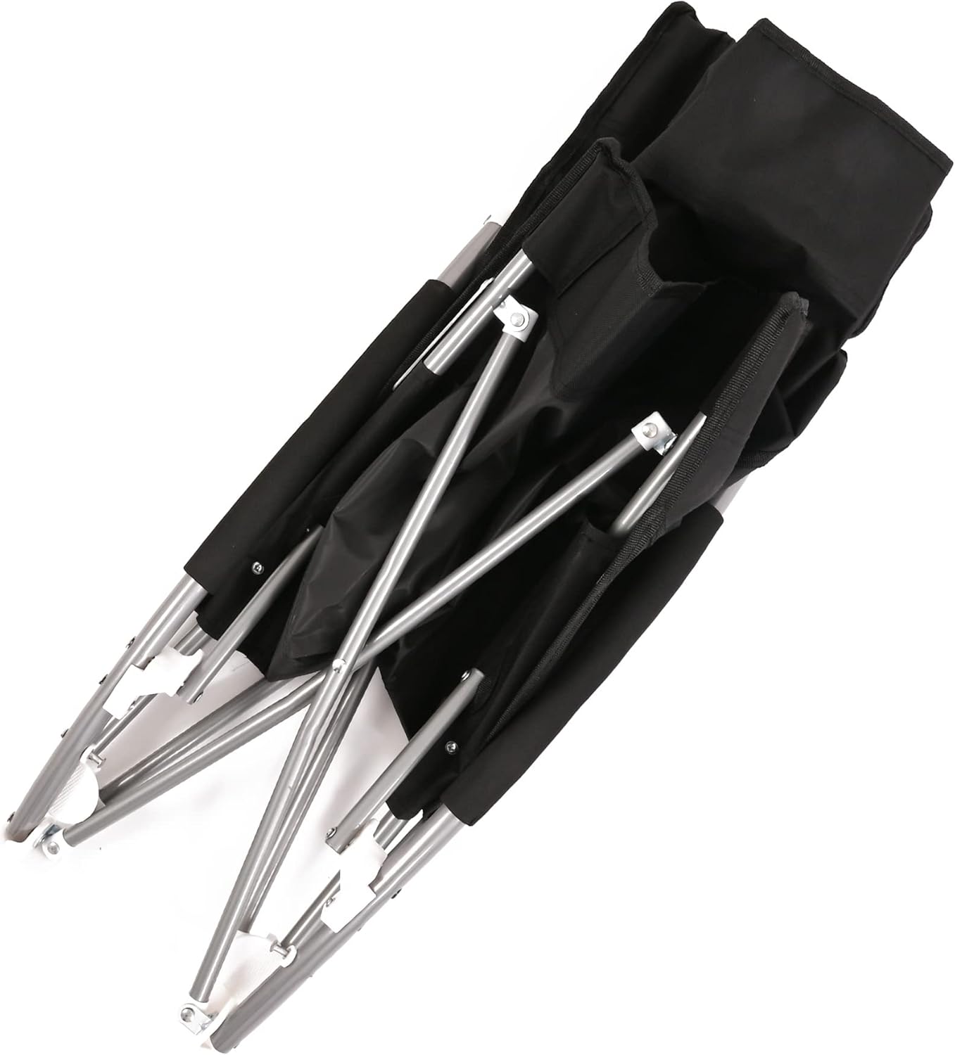 Set of 2 Low Folding Beach Chairs Black