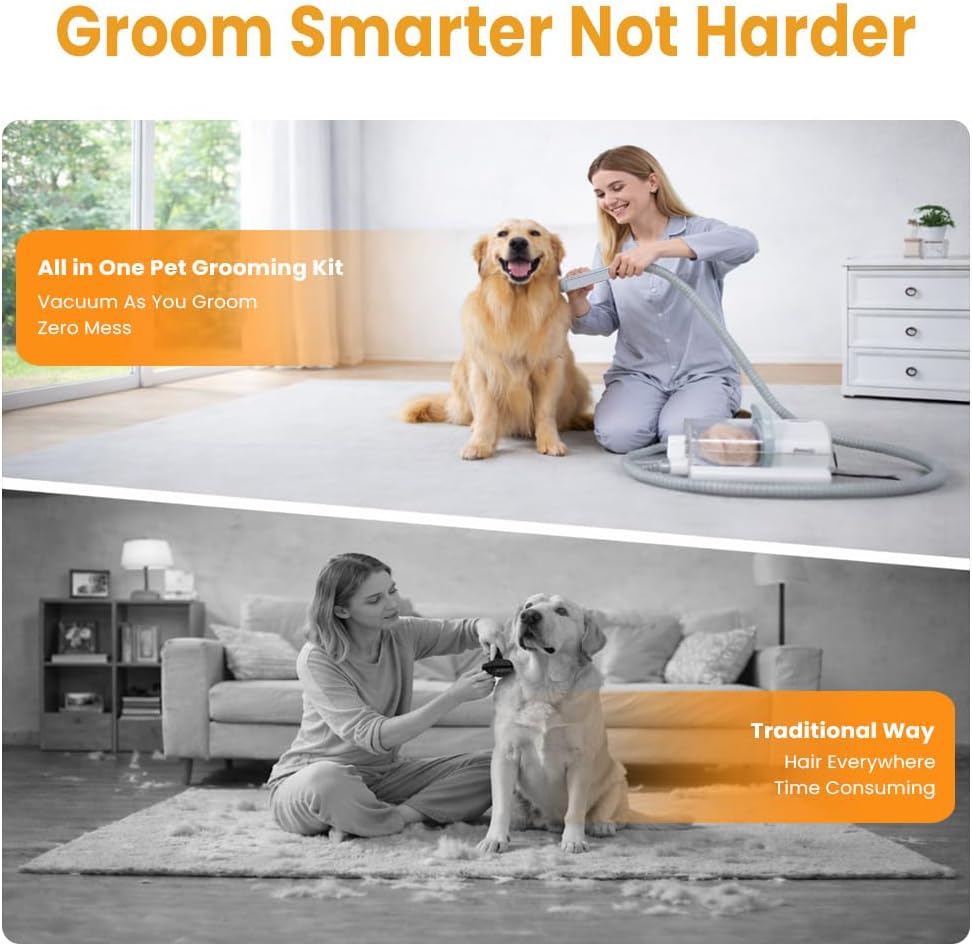 Dog Cat Grooming Vacuum Kit 13000Pa 7 Tool 2.5L