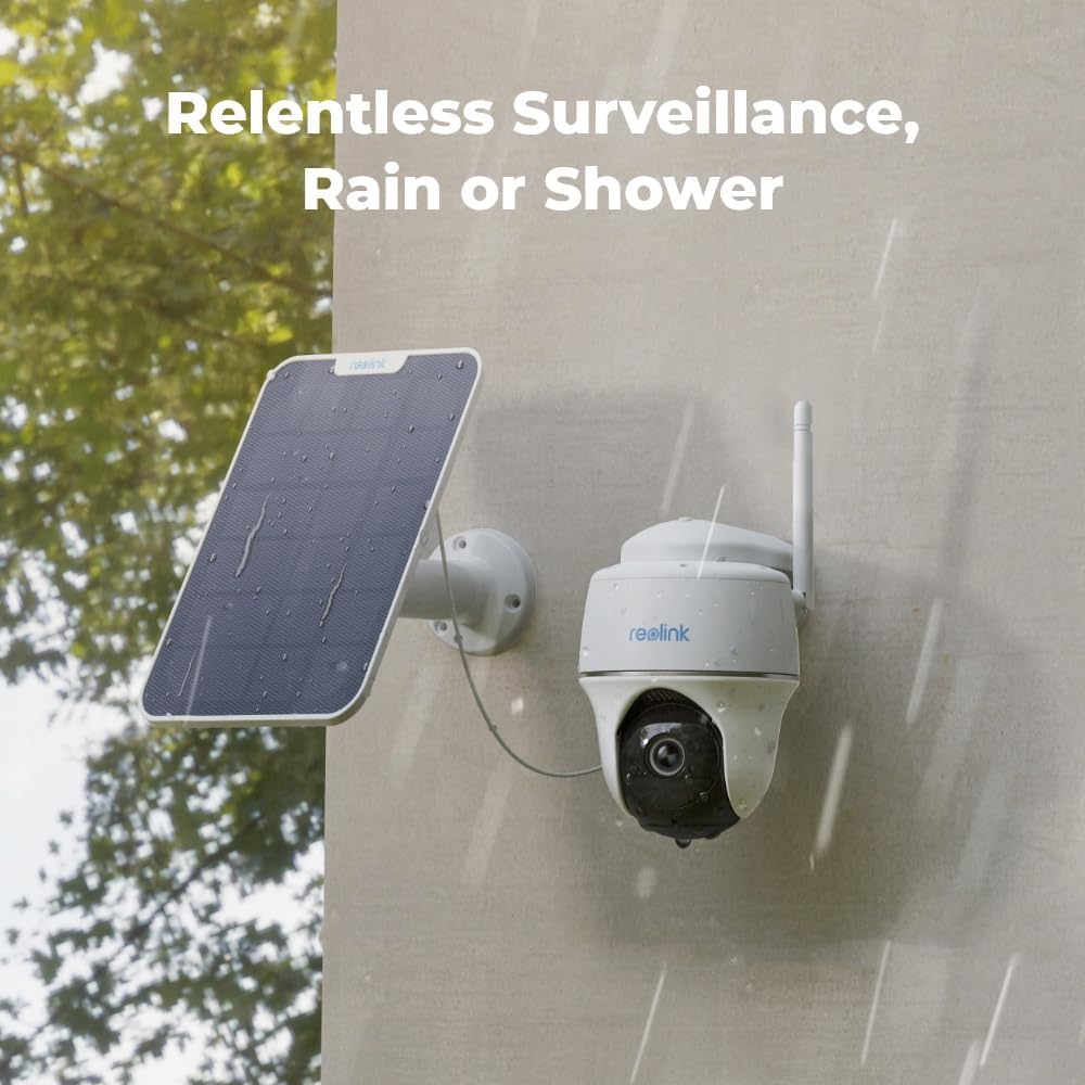 2K Solar Security Camera WiFi Pan Tilt AI Detection