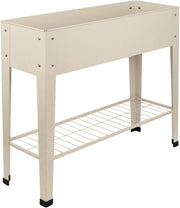 Raised Garden Bed with Legs Shelf Metal Planter Ivory 95cm