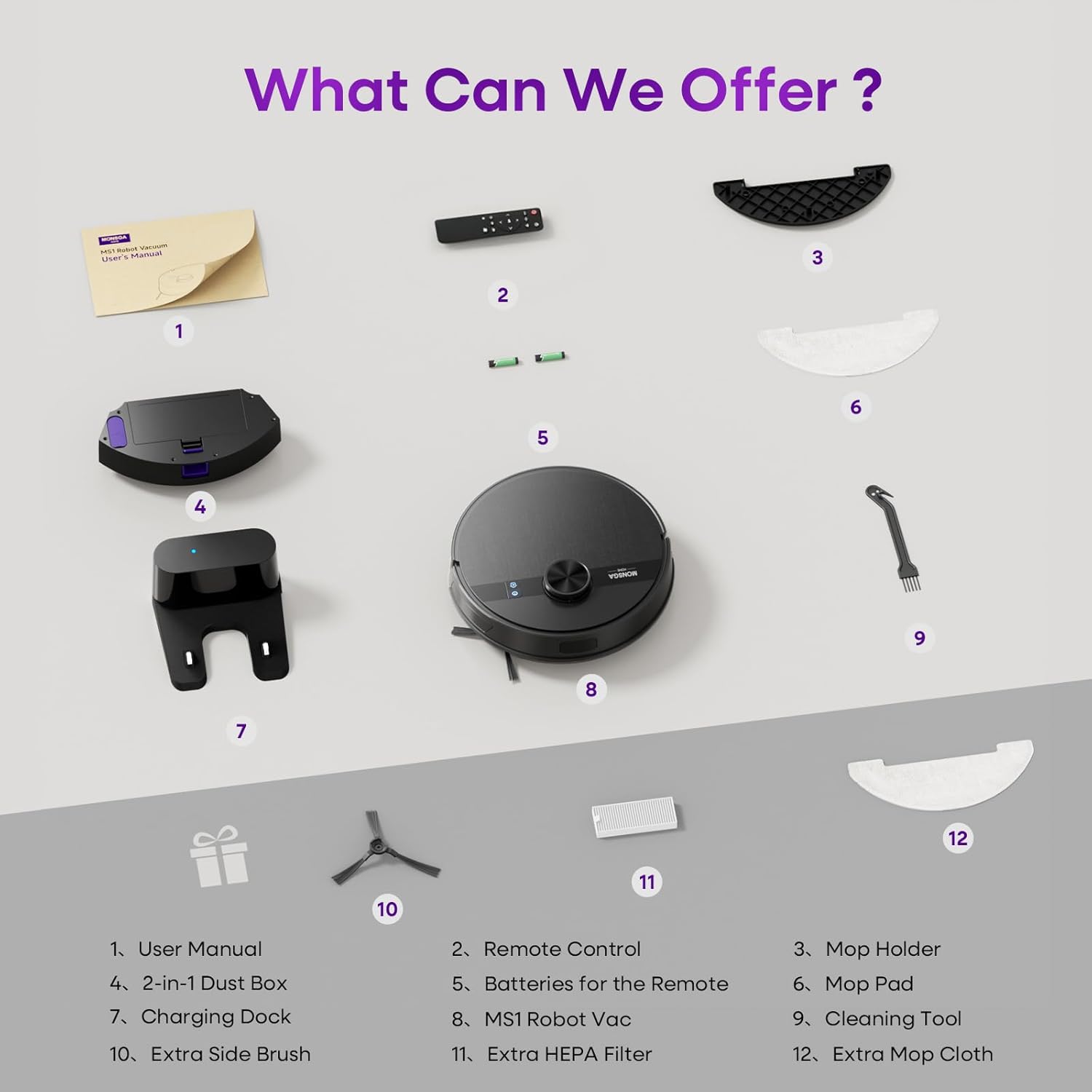 Robot Vacuum Mop 7000Pa LiDAR Smart Mapping Cleaner