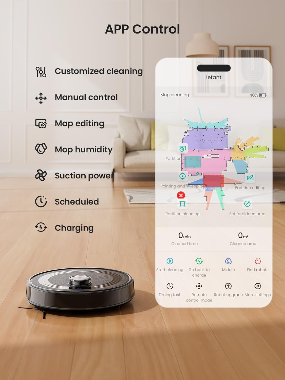 Robot Vacuum Mop 6000Pa Laser Navigation Smart Cleaner
