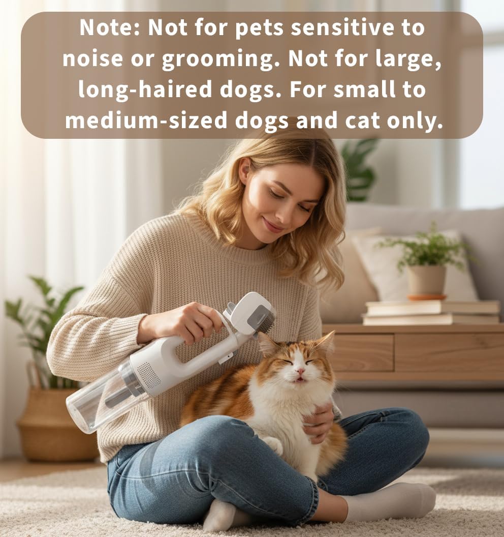 Dog Shedding Vacuum Brush 5 In 1 Grooming Kit White