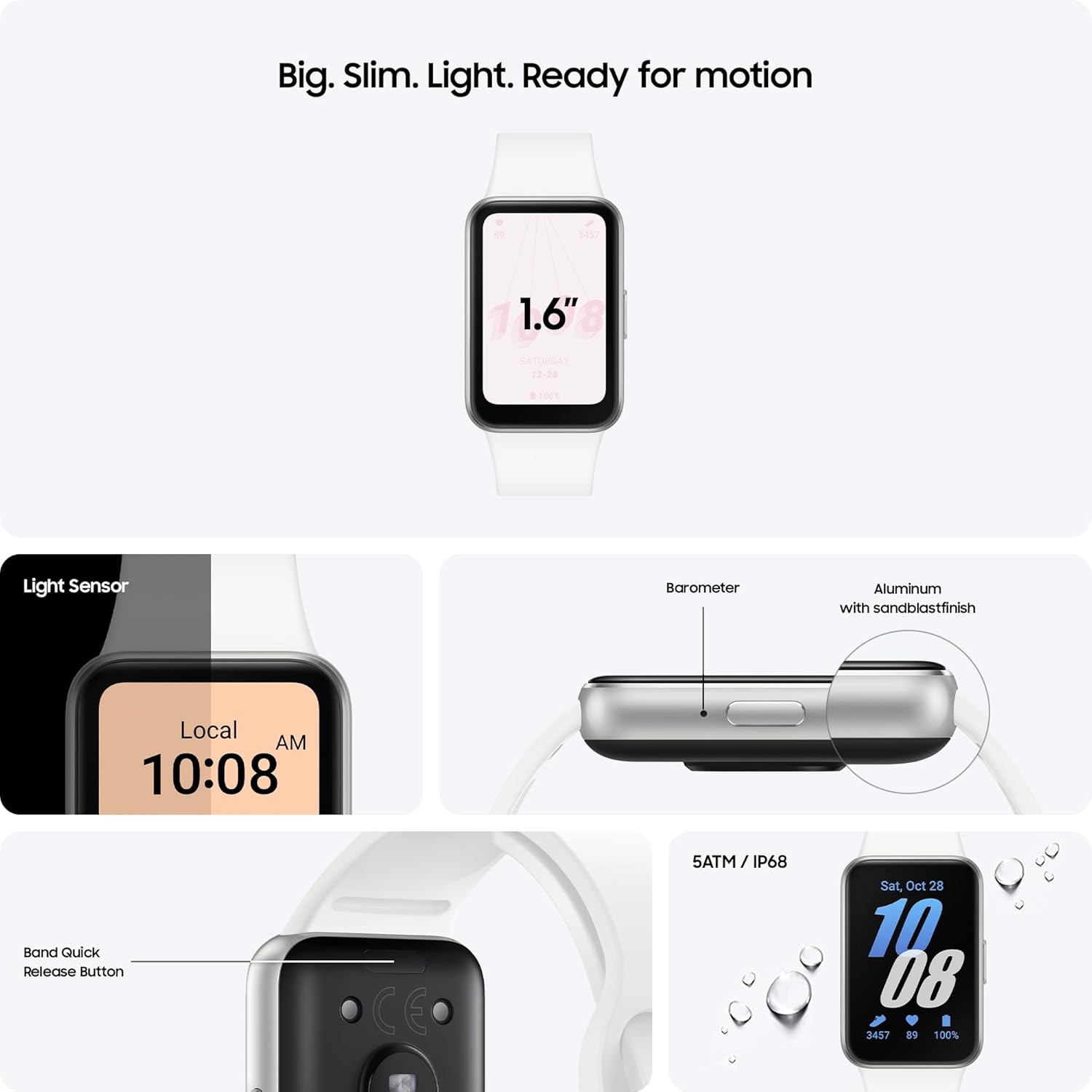 Silver Fitness Smart Watch AMOLED 13 Day Battery