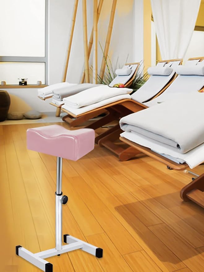 Adjustable Pedicure Stool Foot Rest Salon Spa Nail Stand Pink