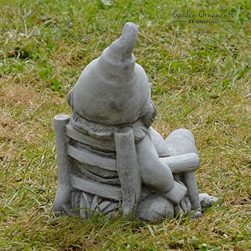 Stone Sunbathing Gnome Statue Garden Decor Outdoor