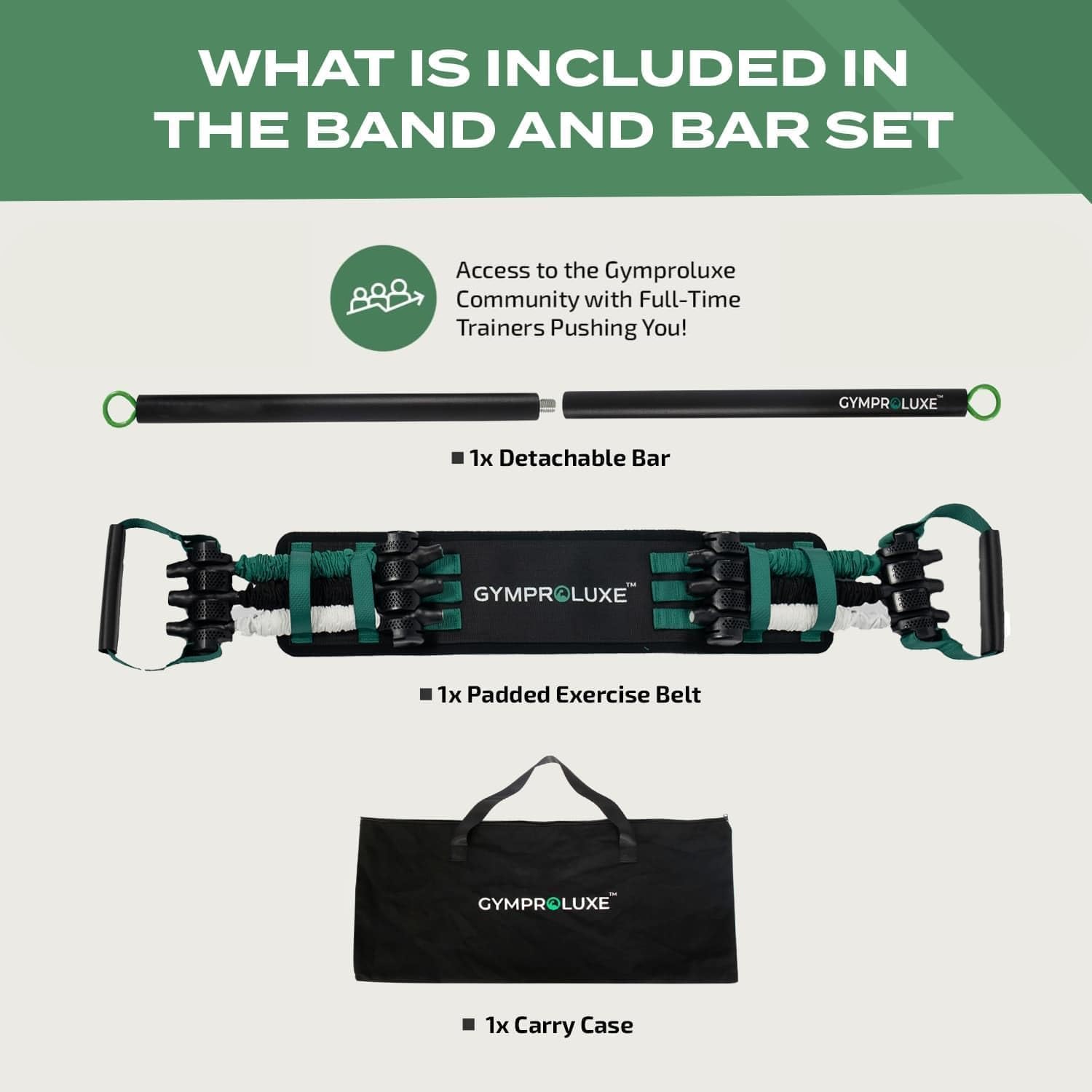 Portable Resistance Band Bar Set 90kg Home Gym Workout Kit