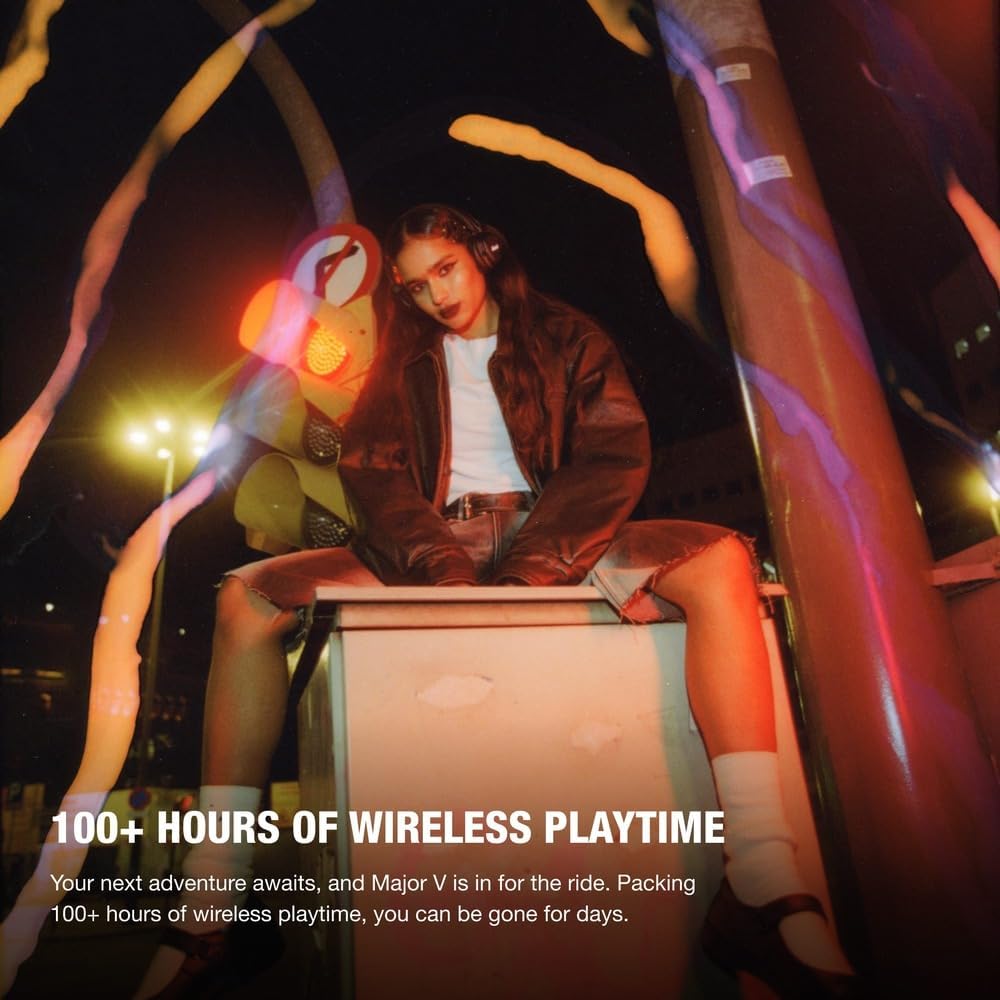 Wireless On Ear Bluetooth Headphones 100H Playtime Foldable Bass