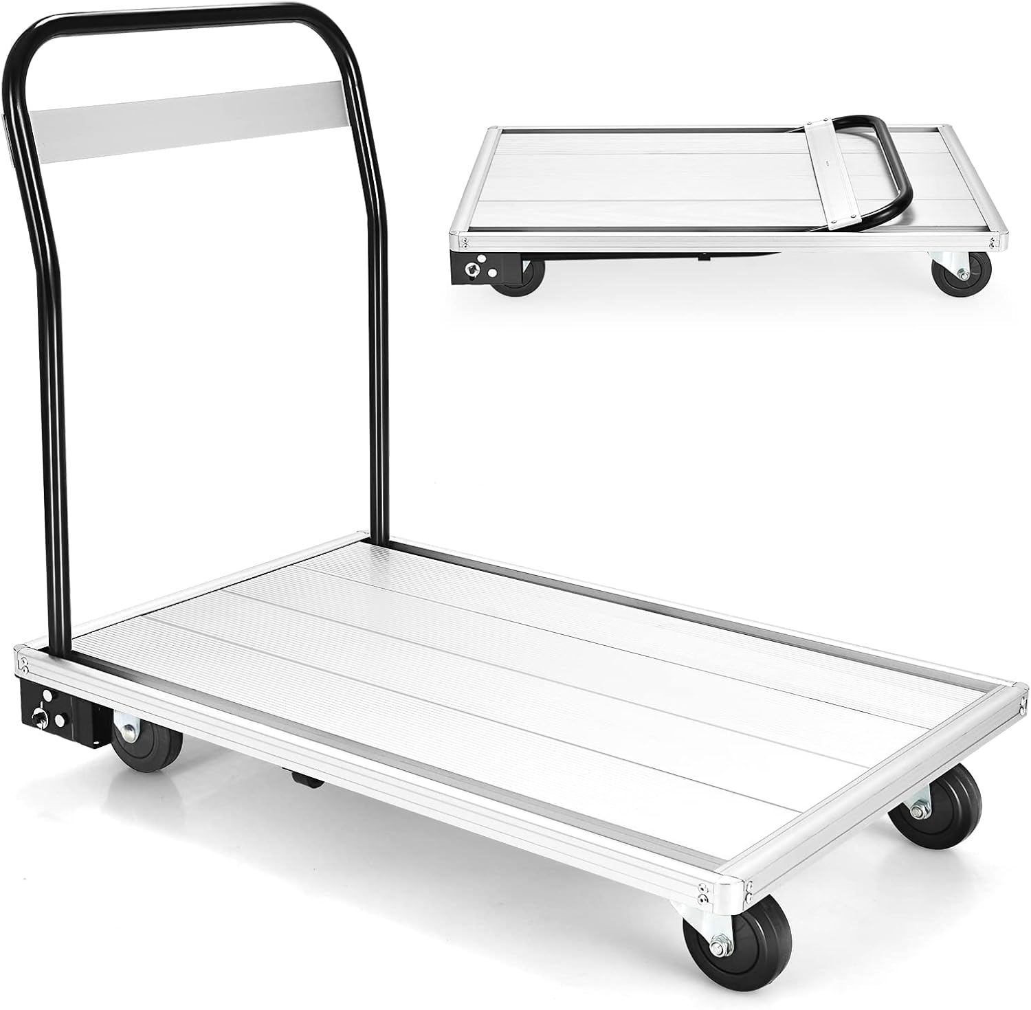Folding Platform Trolley 350KG Flatbed Truck White Black