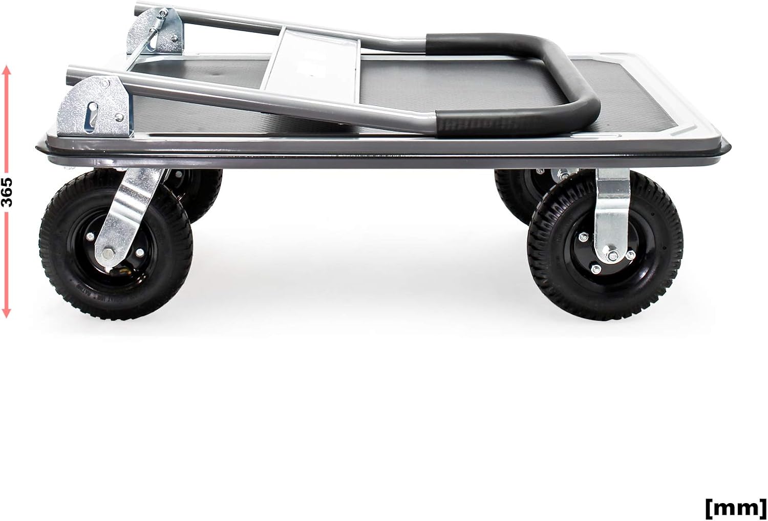 300KG Platform Trolley Pneumatic Tyres Foldable Handle