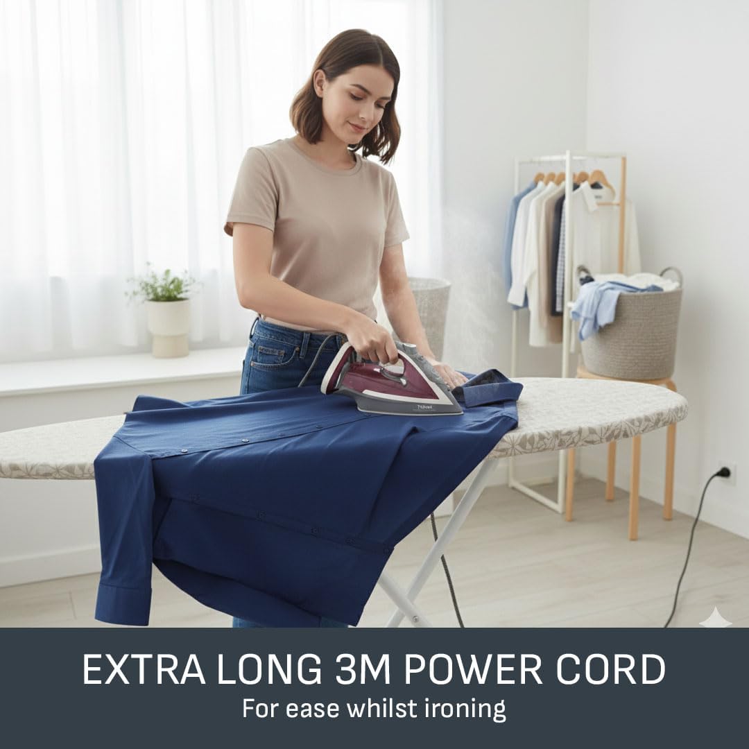 2800W Steam Iron Powerful 210g Boost Durilium Soleplate Auto Off Anti Drip