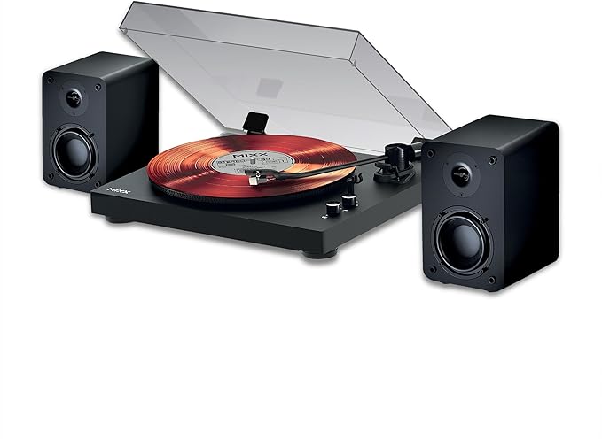 Bluetooth Vinyl Record Player HiFi Turntable 50W Speakers Black