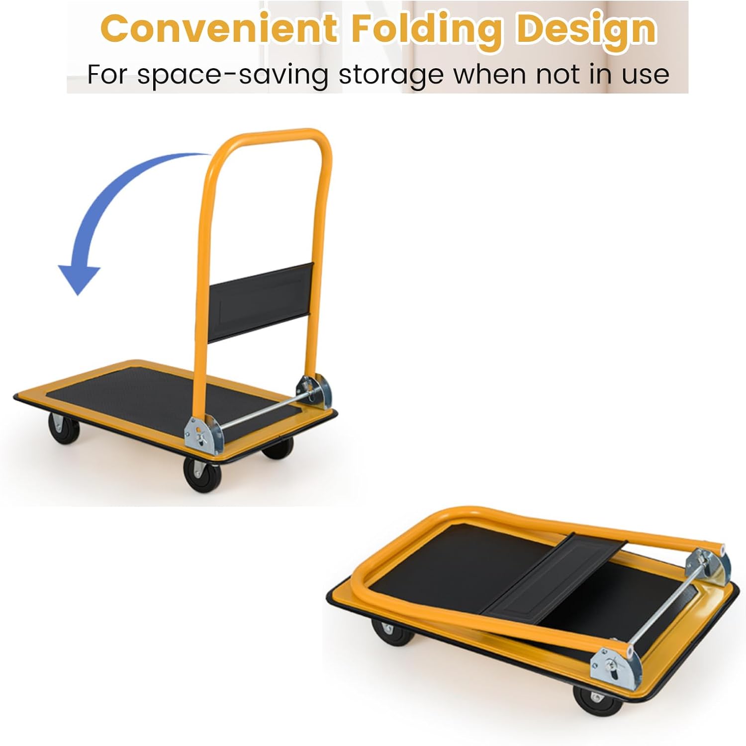 150KG Folding Platform Trolley Flatbed Push Cart Dolly