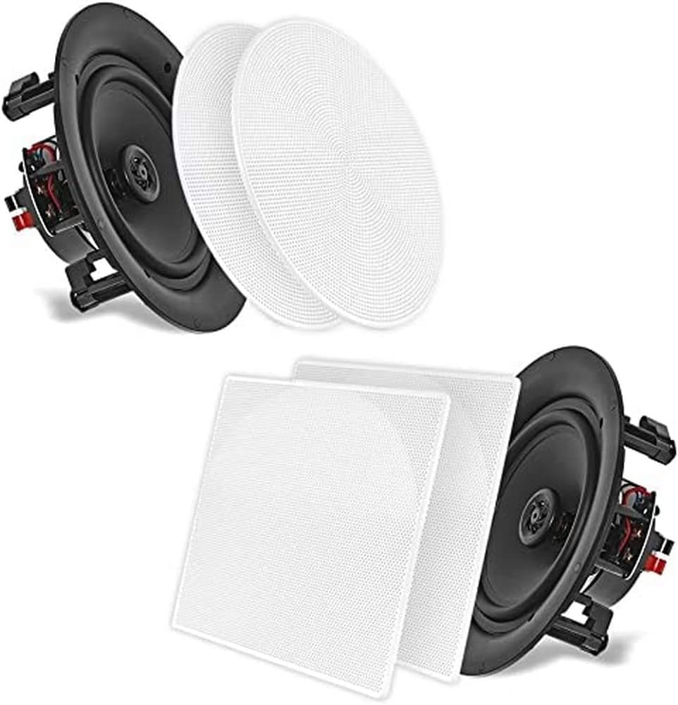 10 Inch In Ceiling Wall Speakers 250W Flush Mount Stereo Pair