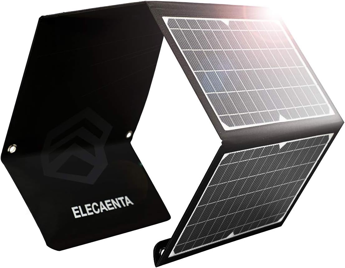 30W Foldable Solar Charger USB C PD QC3 Portable Waterproof Panel