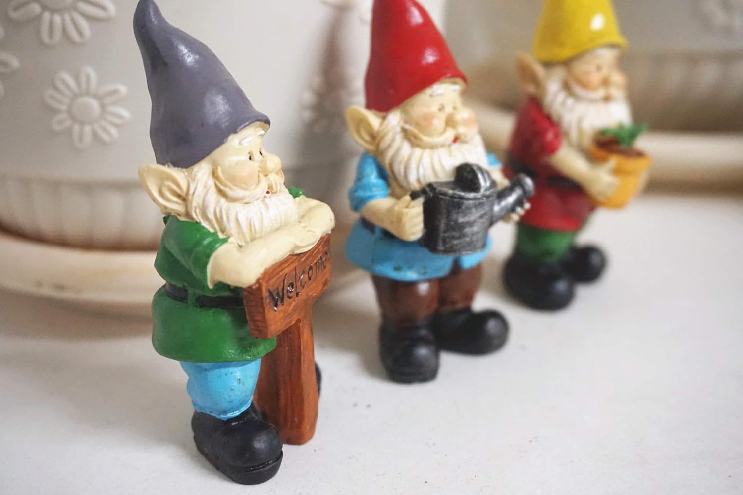 3Pcs Mini Garden Gnomes Set Fairy Resin Small Decor