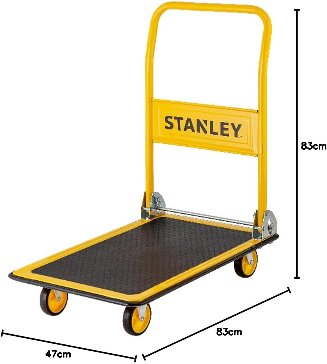 Heavy Duty Platform Truck 150KG Non Slip Trolley Yellow