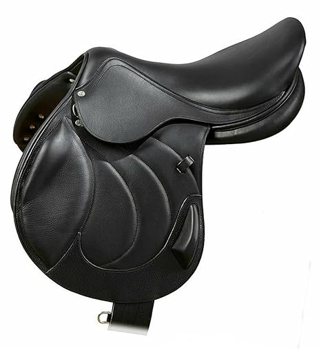 Brown Leather English Jumping Saddle Tack Set 17 Seat Close Contact