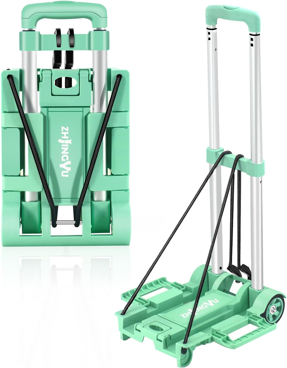 Folding Hand Truck Trolley 32KG Aluminium 2 Wheel Green