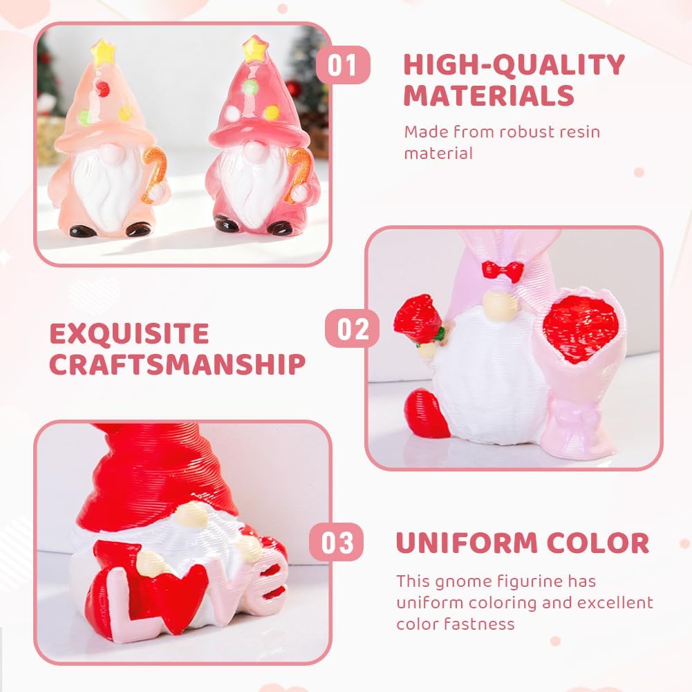 15PCS Valentine Gnome Figurines LOVE Set Resin Table Decor