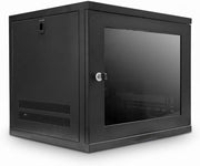 9U Wall Mount Server Rack Cabinet 19in Glass Door Black