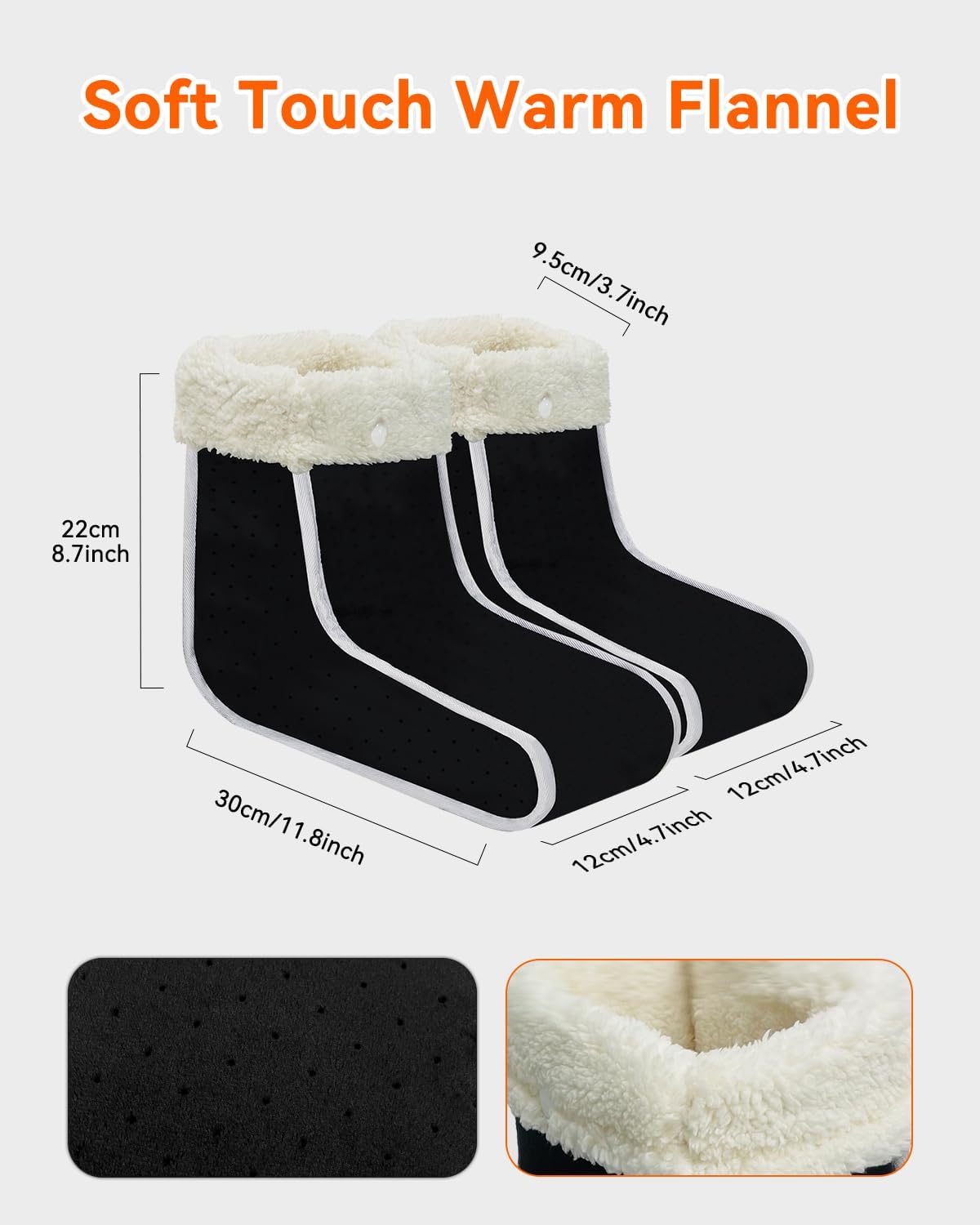 Heated Foot Warmer Electric Feet Pad Split Design 6 Temp Timer