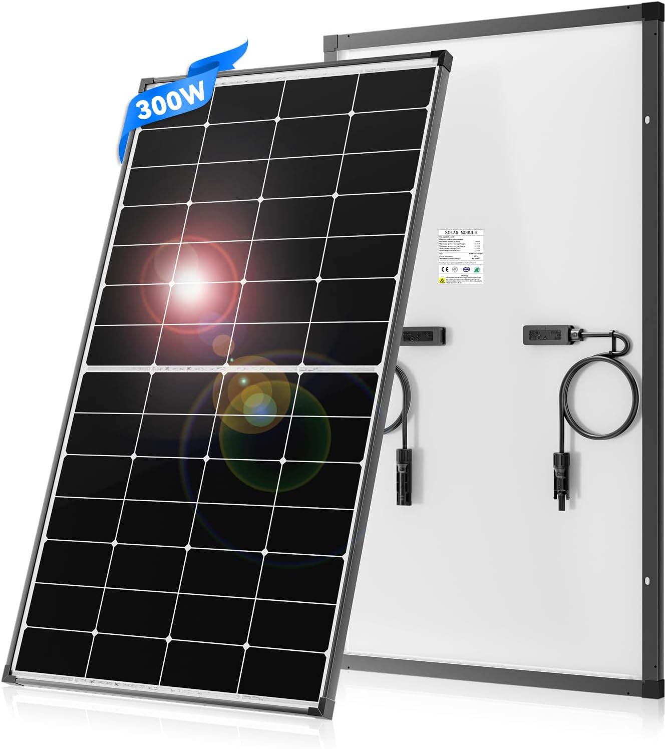 300W Solar Panel 25 Efficiency RV Home Boat Off Grid