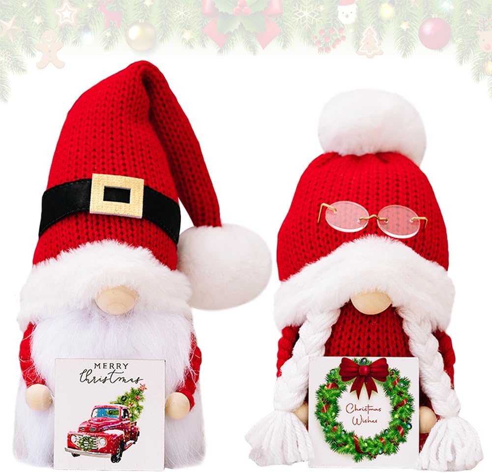 Christmas Gnome Plush Ornament Santa Gonks Decor Holiday