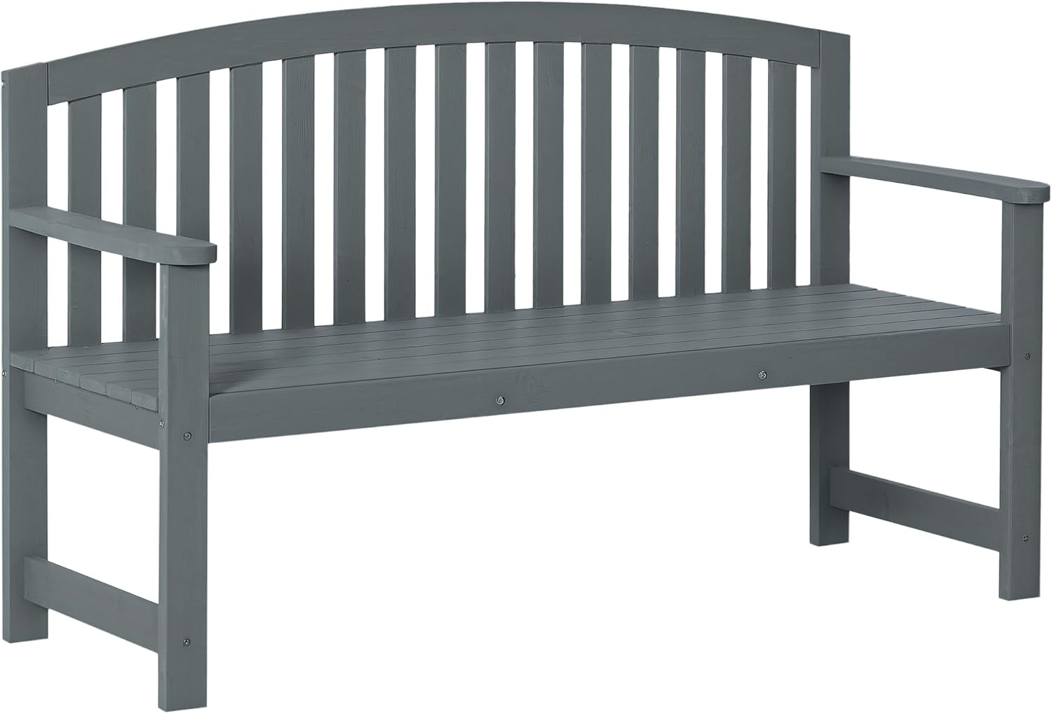 2 Seater Wooden Garden Bench with Armrests Outdoor Patio Seat