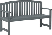 2 Seater Wooden Garden Bench with Armrests Outdoor Patio Seat