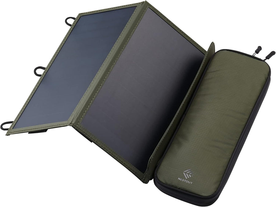 14W Foldable Solar Panel Charger Dual USB Camping Travel