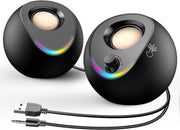 USB Powered PC Speakers Stereo Desktop AUX RGB Touch Lights