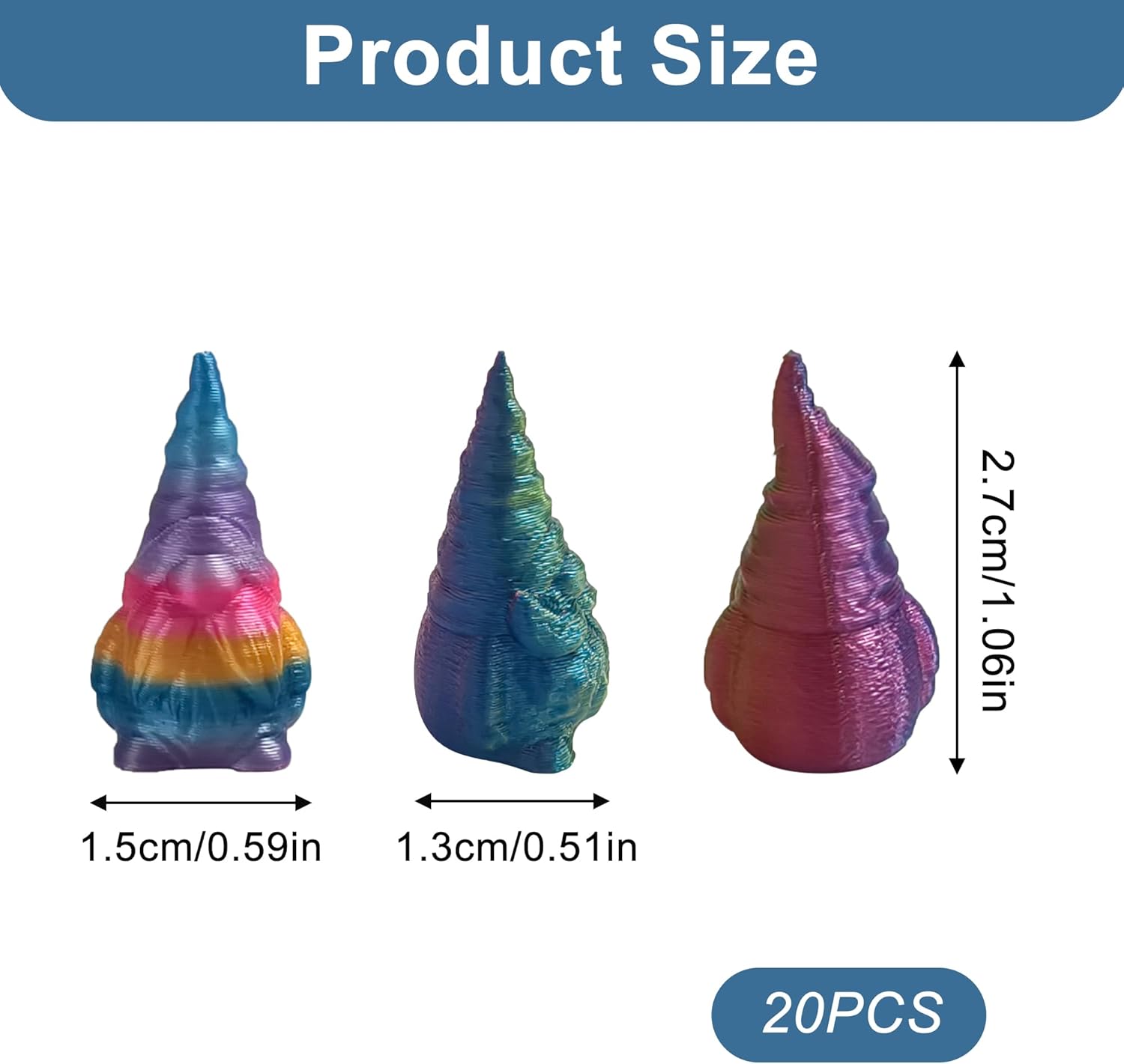 20PCS Mini Gnome Ornaments 3D Printed Fairy Garden Decor Set