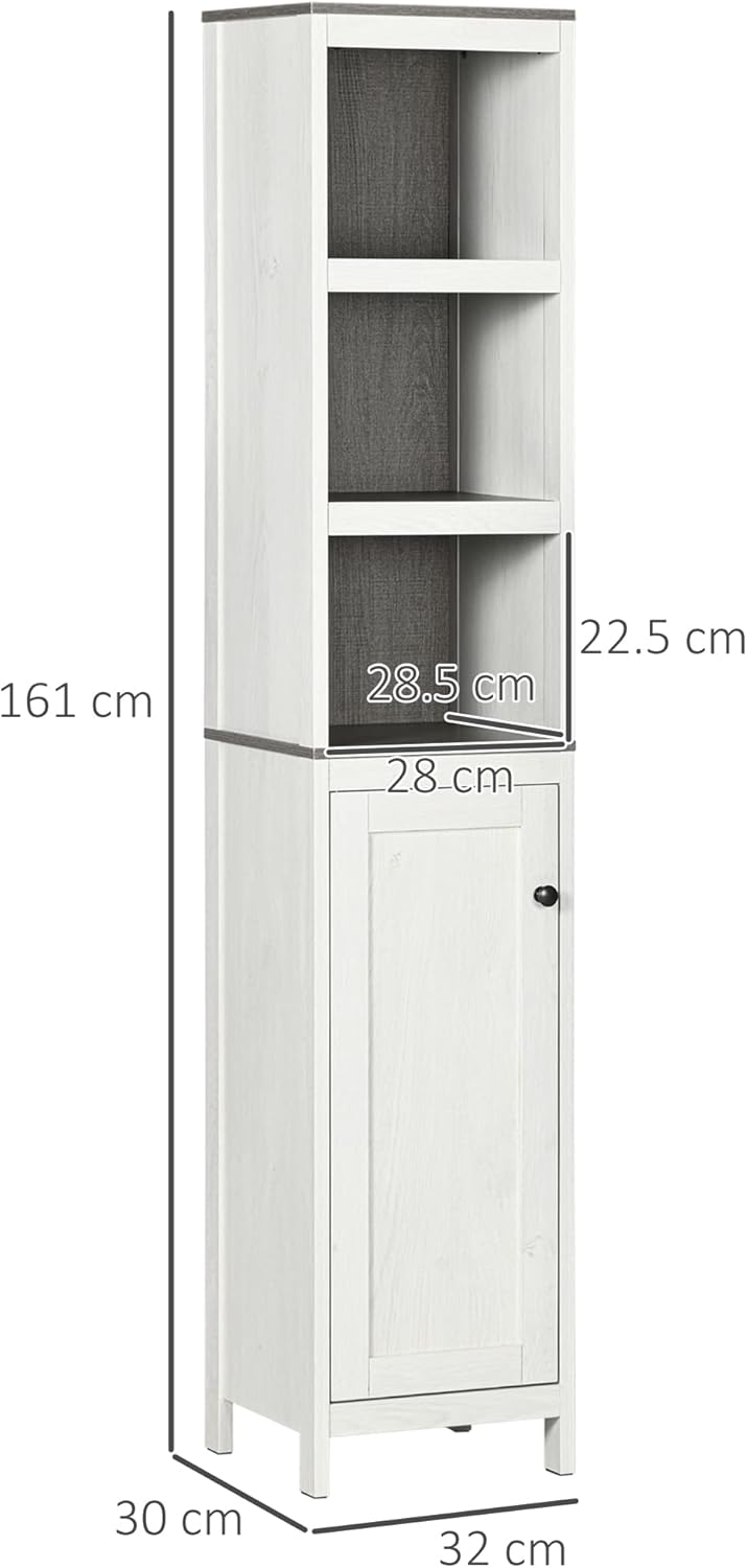 Tall Bathroom Storage Cabinet Antique White Shelf Unit