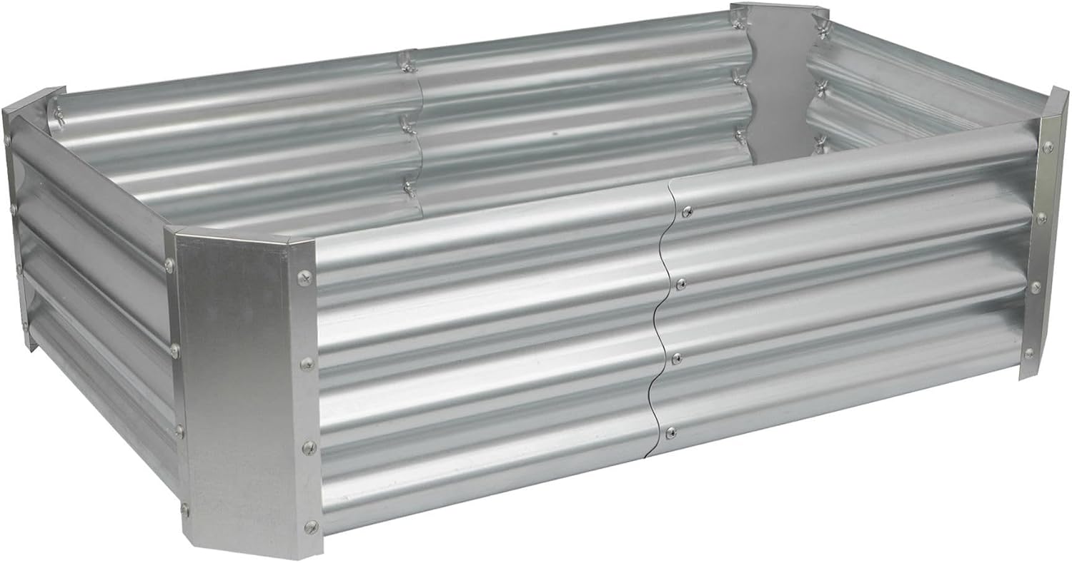 Raised Garden Bed Metal Planter 120cm Galvanized Steel 2 Pack