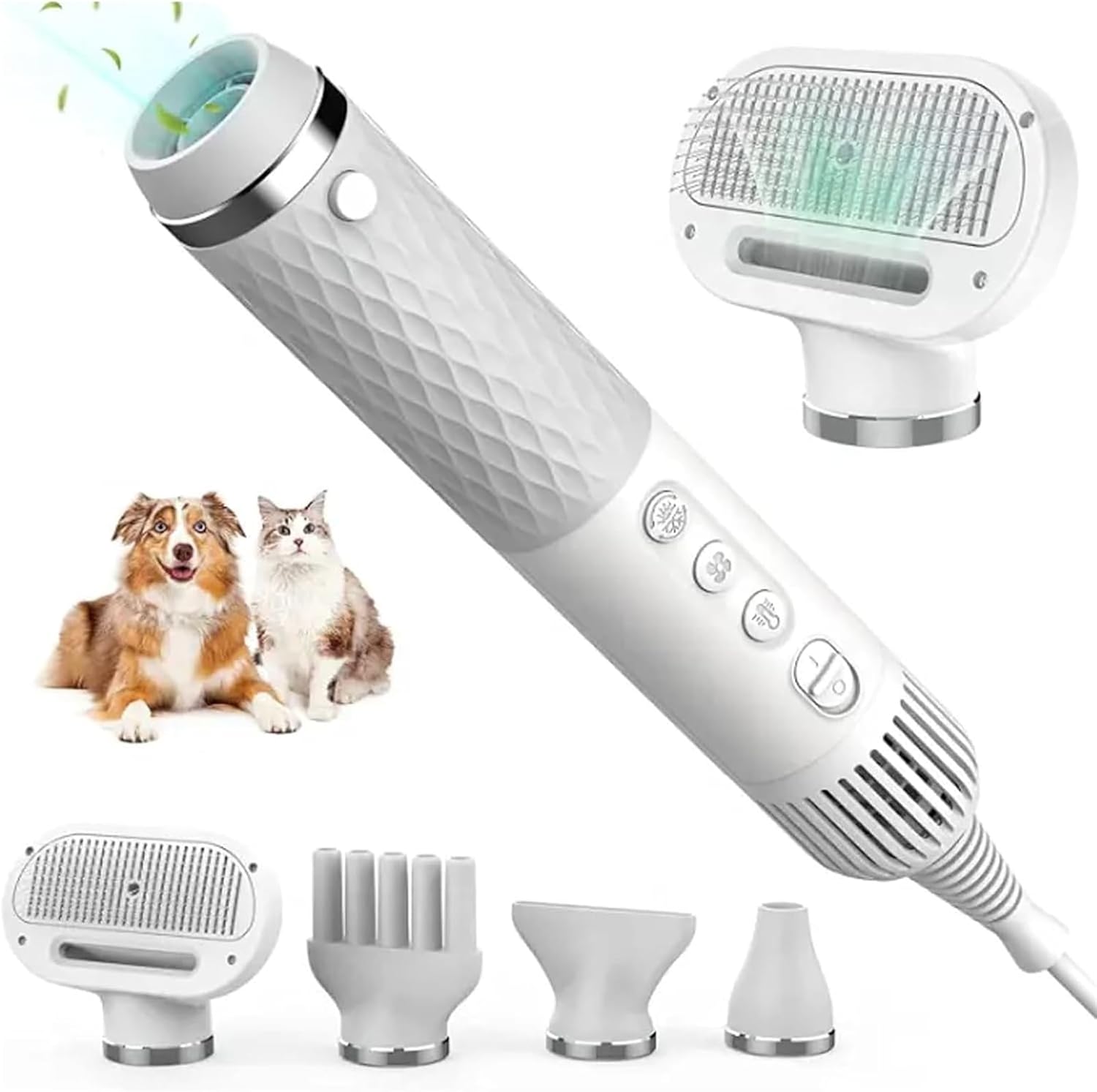 5 In 1 Pet Hair Dryer Vacuum Kit Adjustable Speed Heat