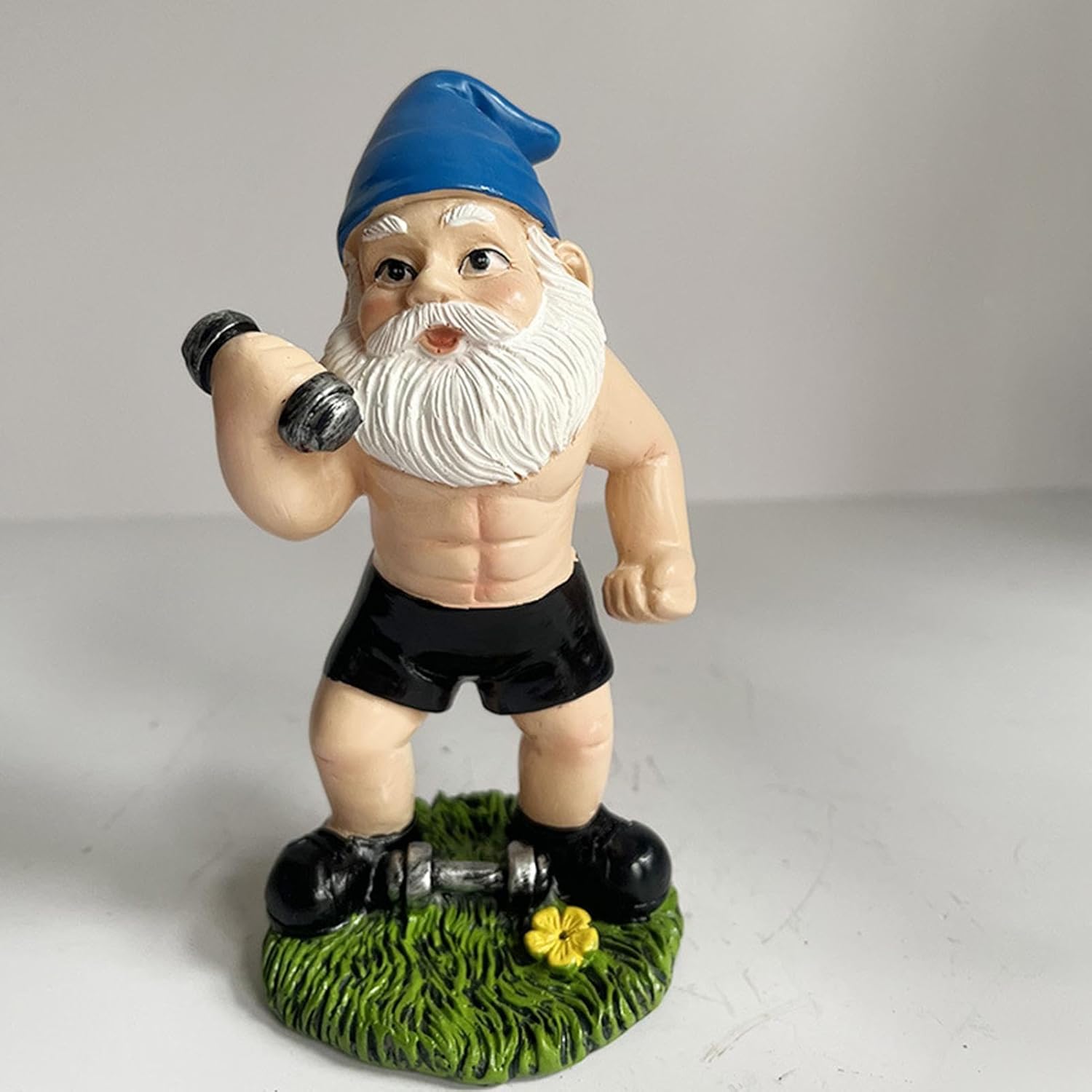 Funny Workout Gnome Statue Resin Garden Gym Decor