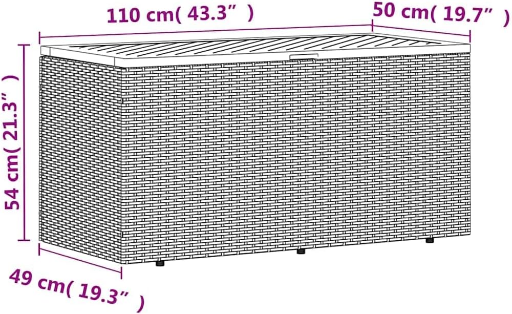 Rattan Garden Storage Box Bench Outdoor Cushion Deck Box