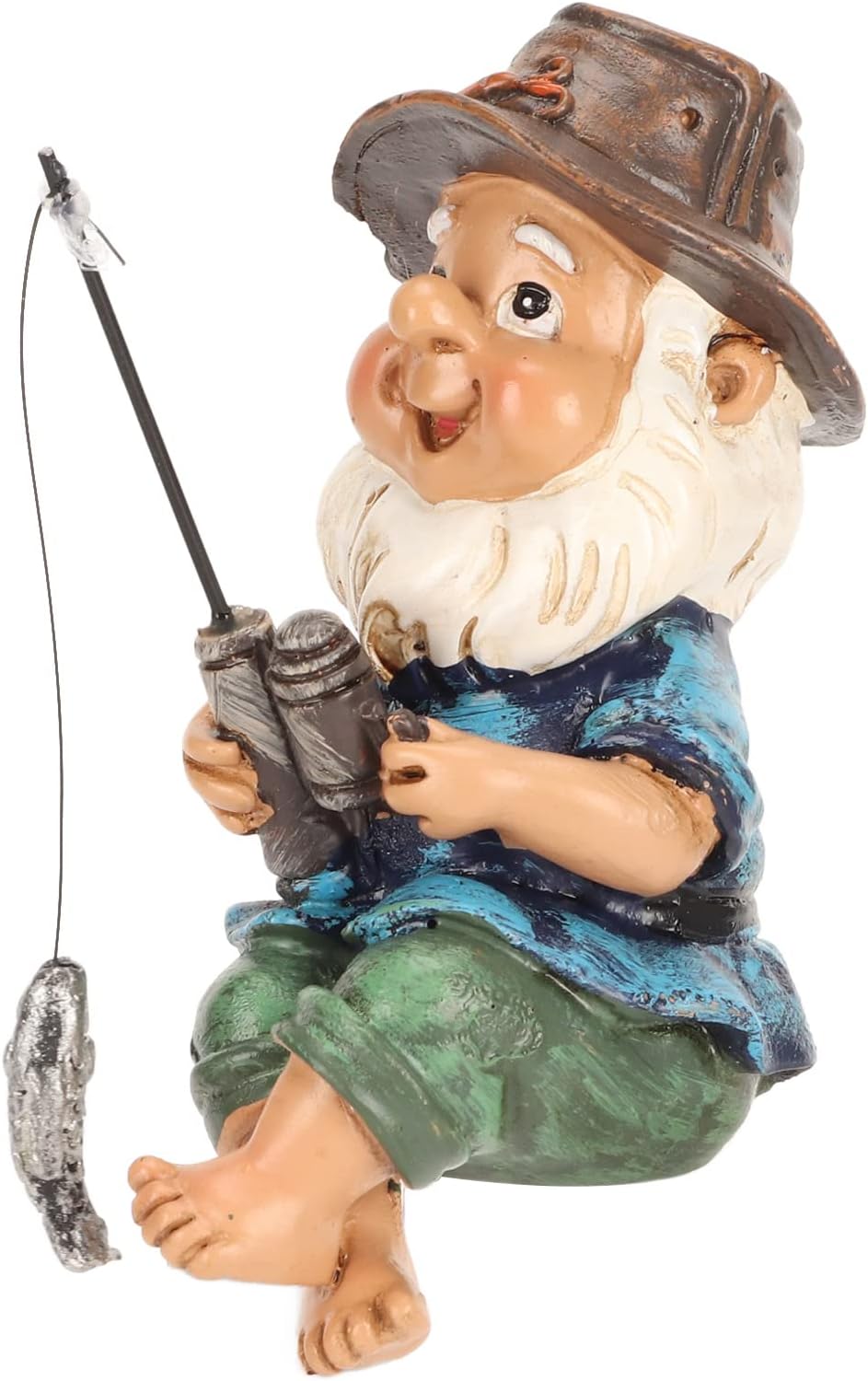 Fishing Garden Gnome Resin Outdoor Lawn Pond Decor Statue