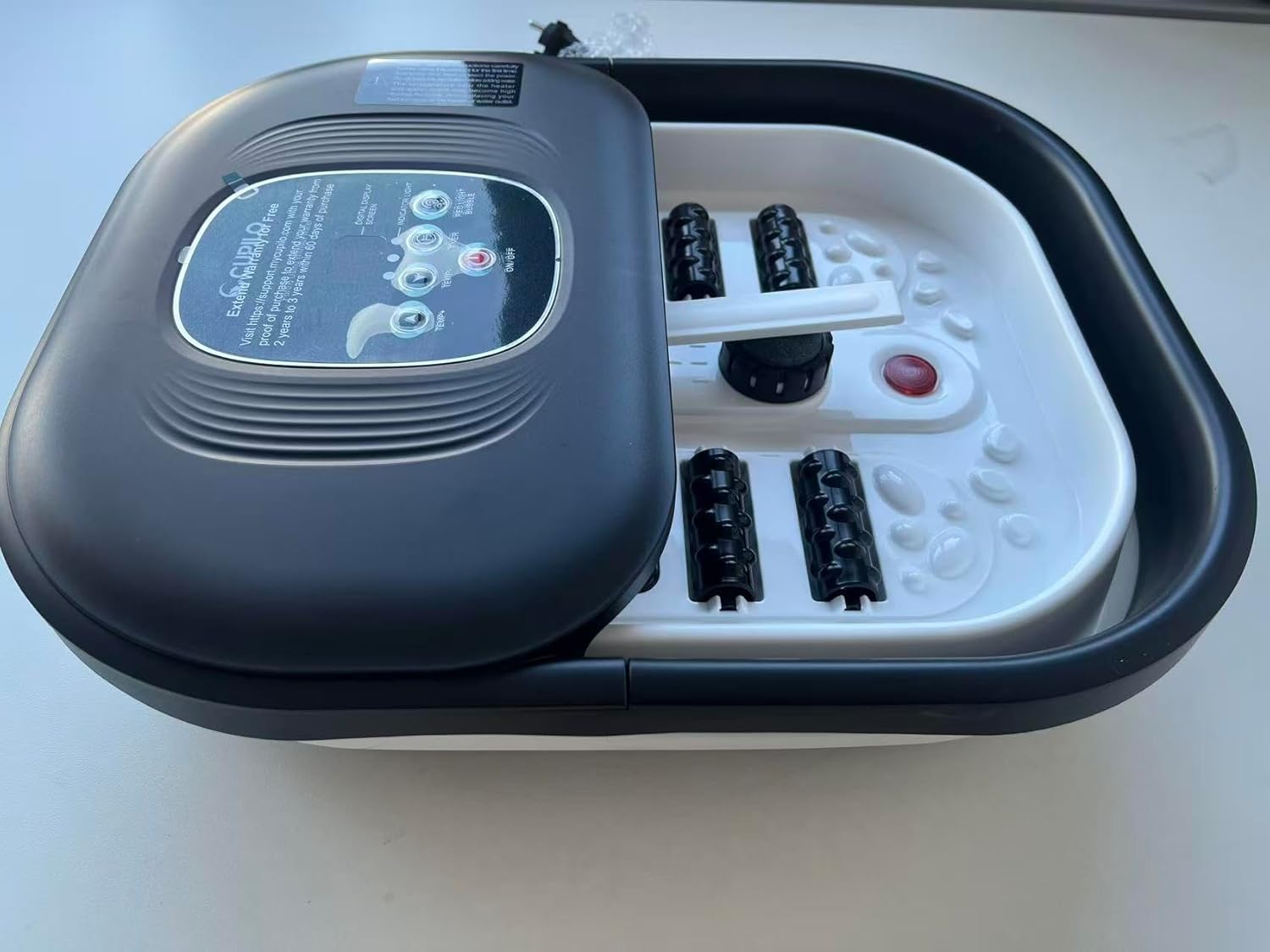 Foldable Foot Spa Bath Heat Bubble Shiatsu Rollers Pedicure