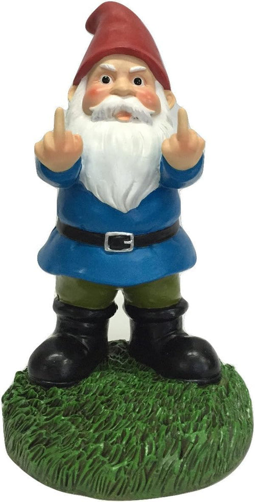 Funny Garden Gnome Statue Outdoor Naughty Ornament Resin 12cm