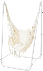 U Shaped Hammock Chair with Stand White